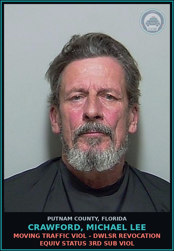 Booking mugshot of CRAWFORD, MICHAEL LEE in Putnam County