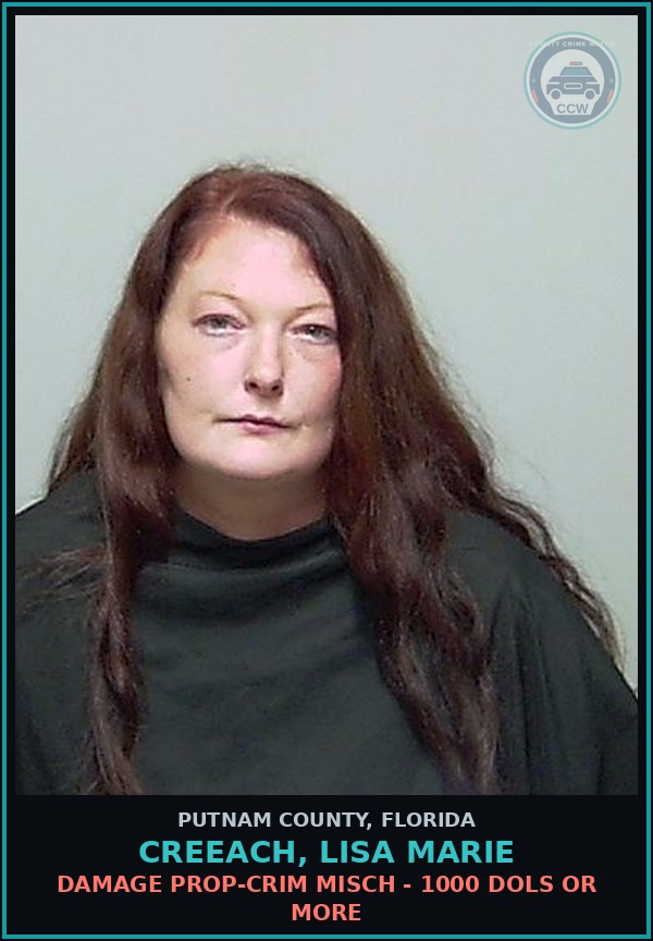 Booking mugshot of CREEACH, LISA MARIE in Putnam County