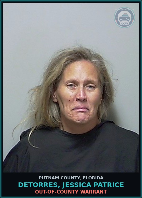 Booking mugshot of DETORRES, JESSICA PATRICE in Putnam County