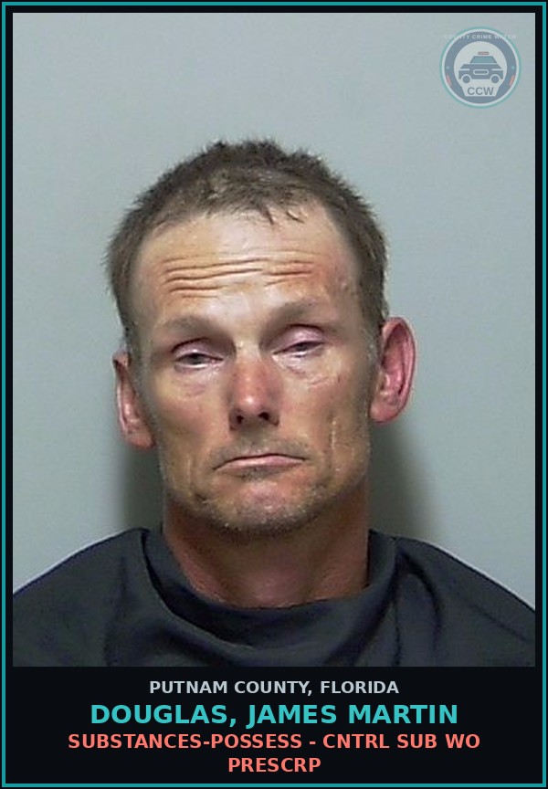 Booking mugshot of DOUGLAS, JAMES MARTIN in Putnam County