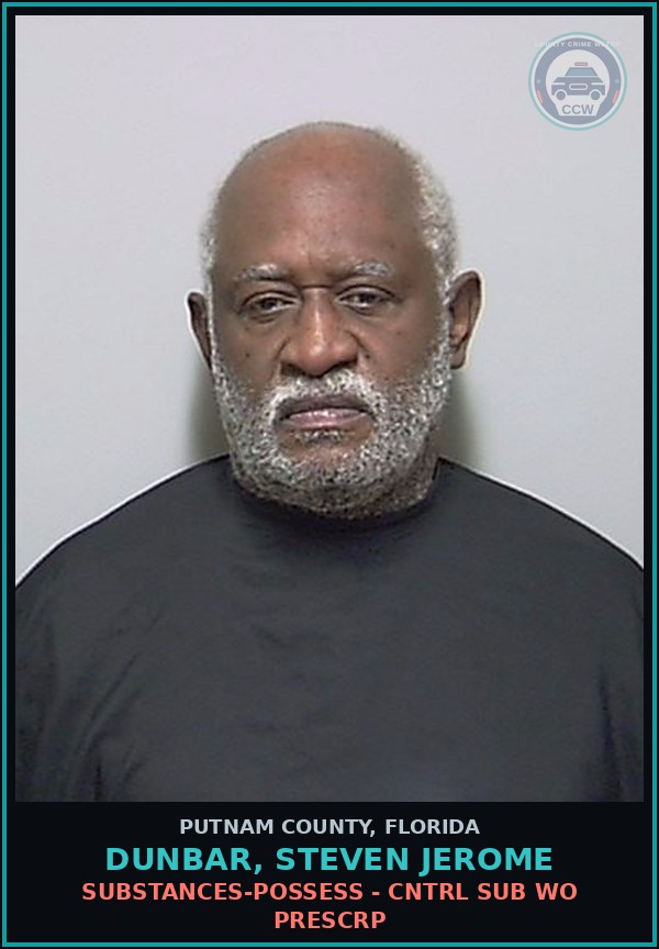 Booking mugshot of DUNBAR, STEVEN JEROME in Putnam County