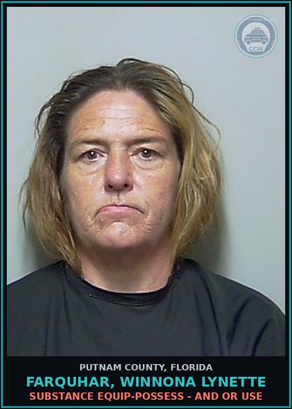 Booking mugshot of FARQUHAR, WINNONA LYNETTE in Putnam County