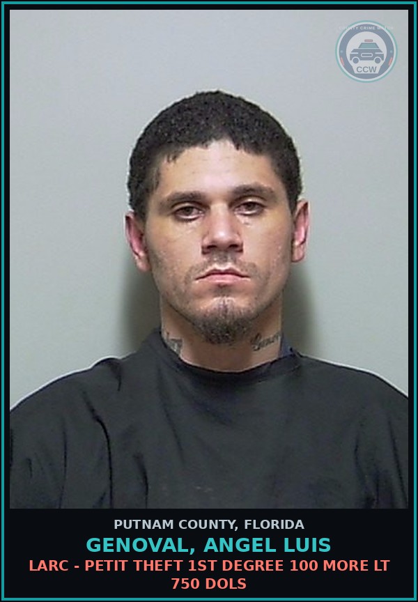 Booking mugshot of GENOVAL, ANGEL LUIS in Putnam County