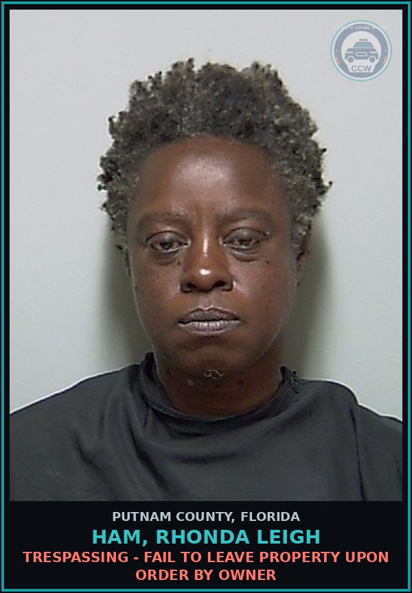 Booking mugshot of HAM, RHONDA LEIGH in Putnam County