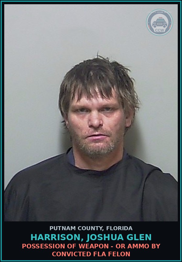 Booking mugshot of HARRISON, JOSHUA GLEN in Putnam County