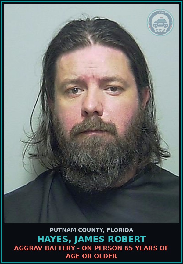 Booking mugshot of HAYES, JAMES ROBERT in Putnam County
