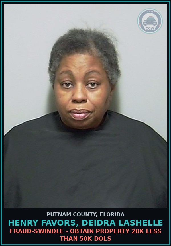 Booking mugshot of HENRY FAVORS, DEIDRA LASHELLE in Putnam County