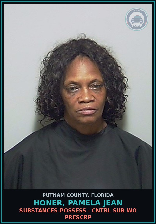 Booking mugshot of HONER, PAMELA JEAN in Putnam County