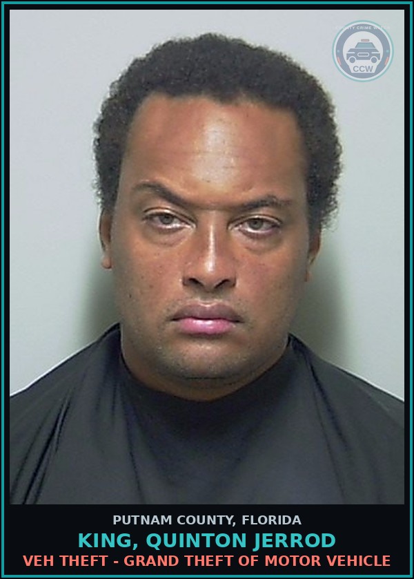 Booking mugshot of KING, QUINTON JERROD in Putnam County
