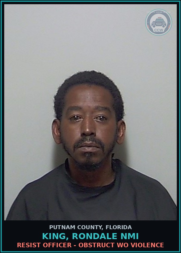 Booking mugshot of KING, RONDALE NMI in Putnam County