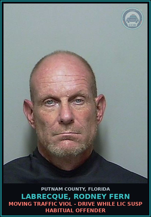 Booking mugshot of LABRECQUE, RODNEY FERN in Putnam County