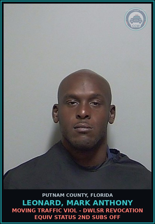 Booking mugshot of LEONARD, MARK ANTHONY in Putnam County