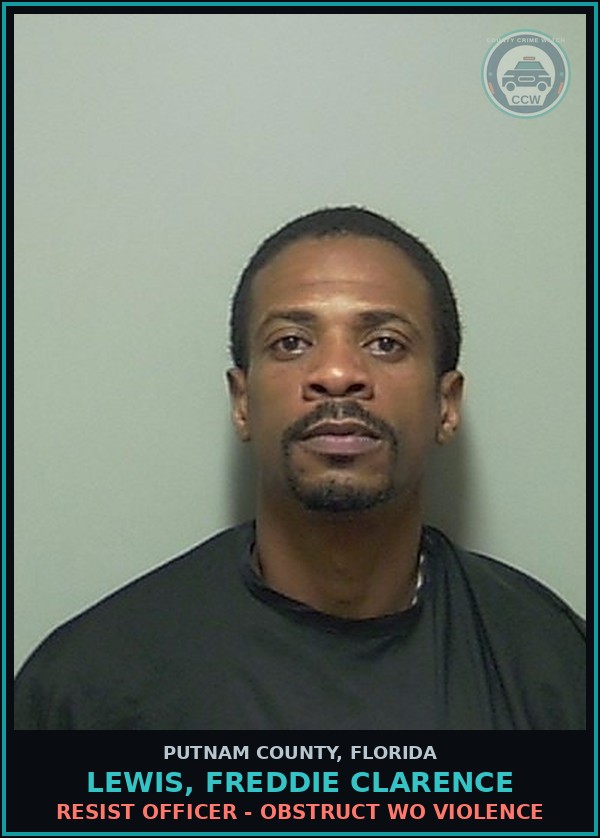 Booking mugshot of LEWIS, FREDDIE CLARENCE in Putnam County