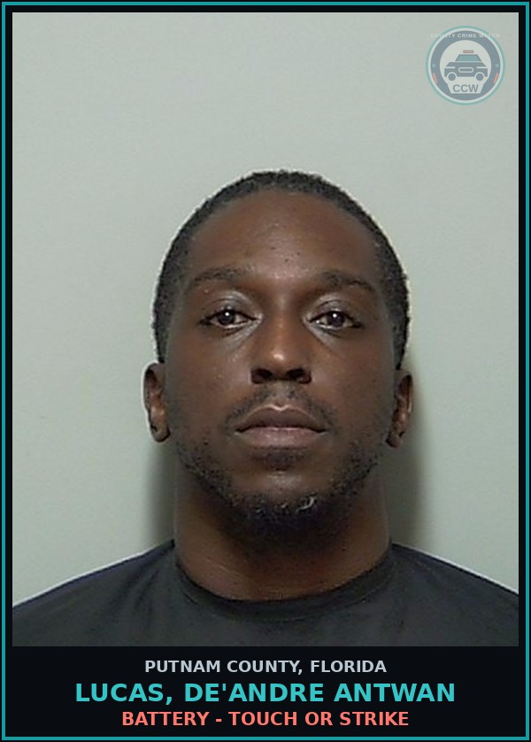Booking mugshot of LUCAS, DE'ANDRE ANTWAN in Putnam County
