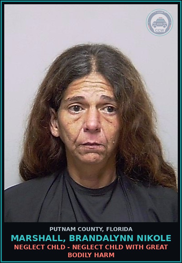 Booking mugshot of MARSHALL, BRANDALYNN NIKOLE in Putnam County