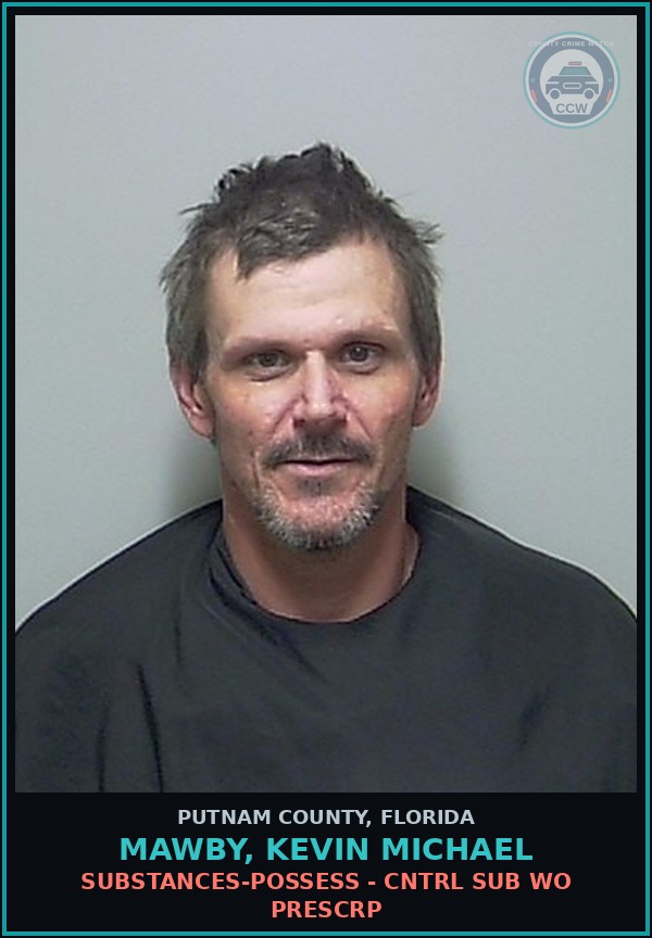 Booking mugshot of MAWBY, KEVIN MICHAEL in Putnam County