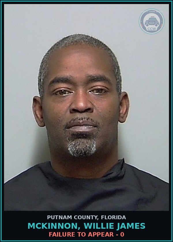 Booking mugshot of MCKINNON, WILLIE JAMES in Putnam County