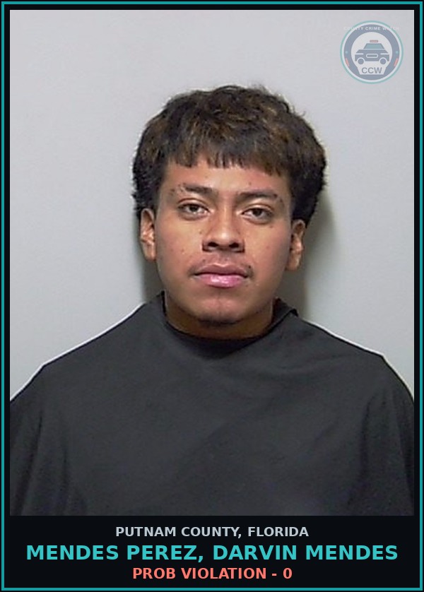 Booking mugshot of MENDES PEREZ, DARVIN MENDES in Putnam County
