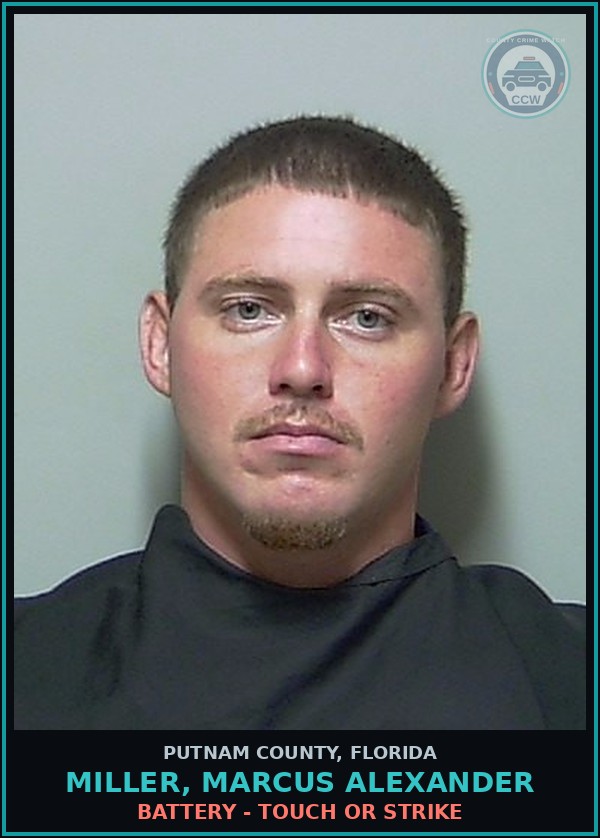Booking mugshot of MILLER, MARCUS ALEXANDER in Putnam County