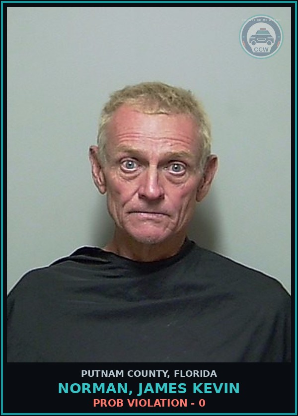 Booking mugshot of NORMAN, JAMES KEVIN in Putnam County