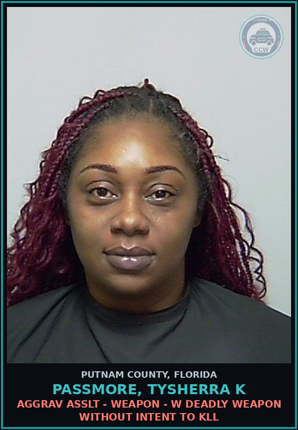 Booking mugshot of PASSMORE, TYSHERRA K in Putnam County