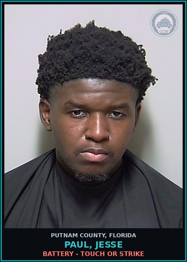 Booking mugshot of PAUL, JESSE in Putnam County
