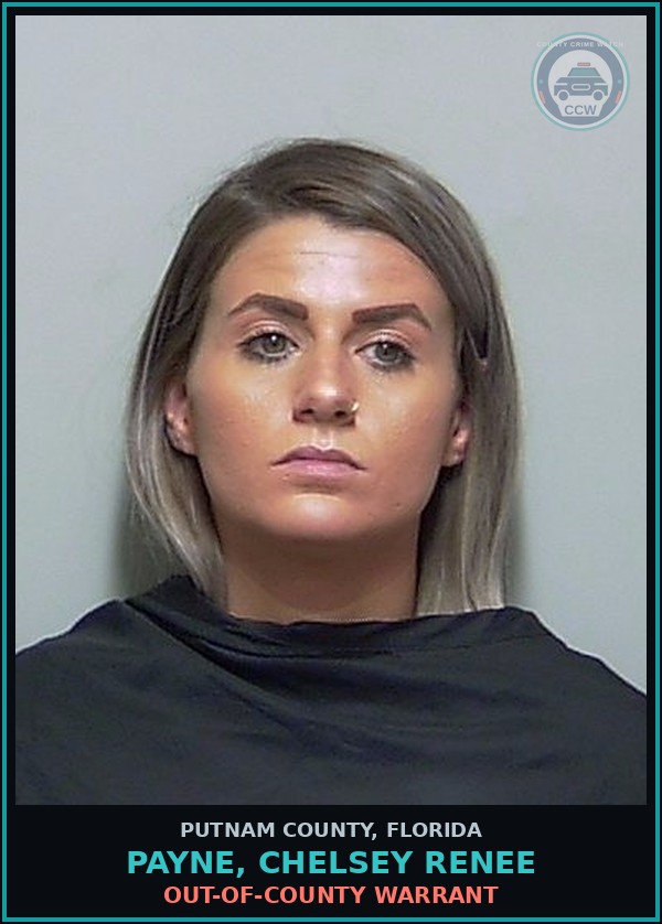 Booking mugshot of PAYNE, CHELSEY RENEE in Putnam County