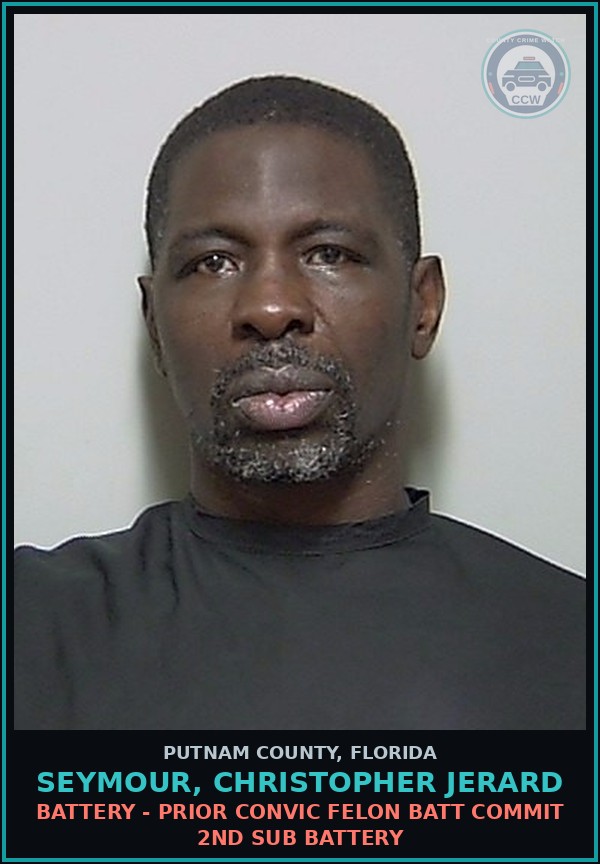 Booking mugshot of SEYMOUR, CHRISTOPHER JERARD in Putnam County