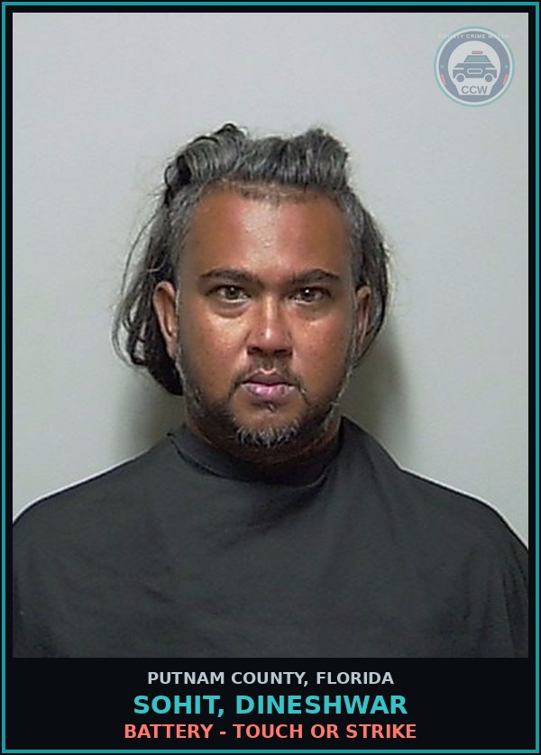 Booking mugshot of SOHIT, DINESHWAR in Putnam County