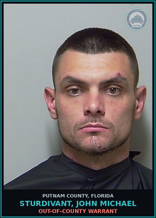 Booking mugshot of STURDIVANT, JOHN MICHAEL in Putnam County