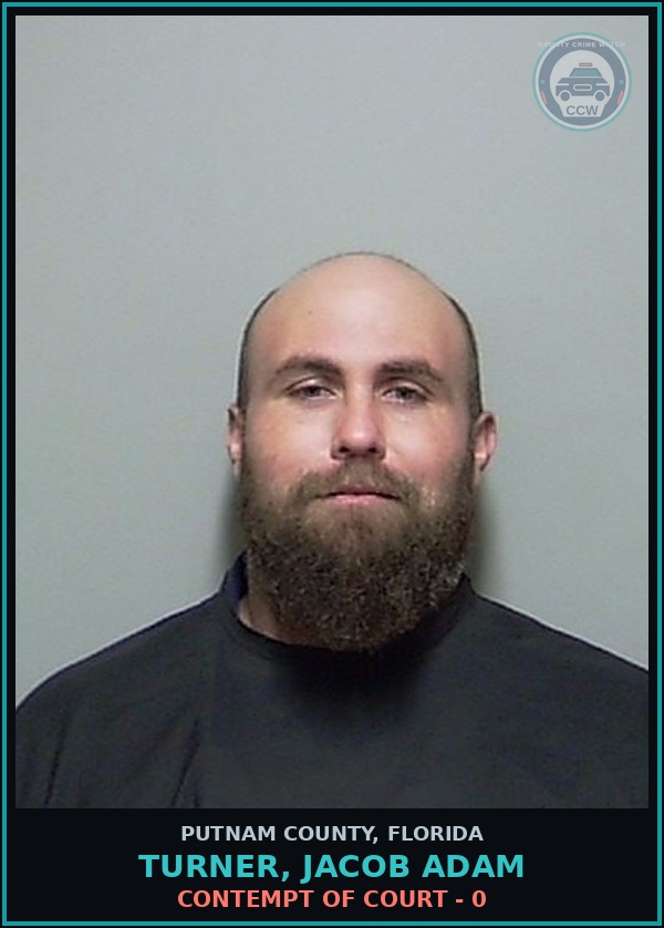 Booking mugshot of TURNER, JACOB ADAM in Putnam County