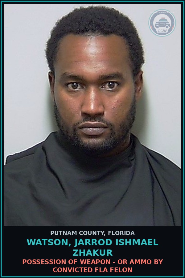Booking mugshot of WATSON, JARROD ISHMAEL ZHAKUR in Putnam County
