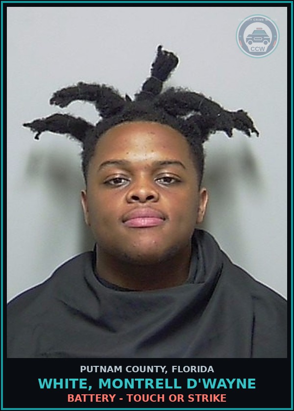 Booking mugshot of WHITE, MONTRELL D'WAYNE in Putnam County