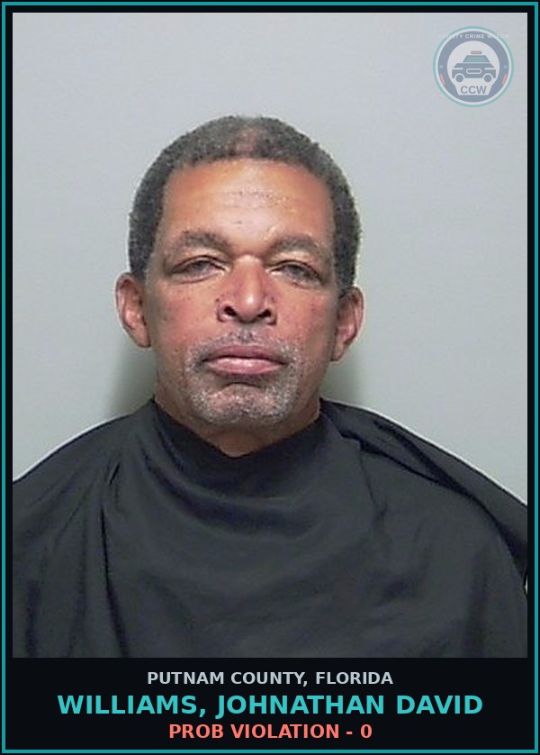 Booking mugshot of WILLIAMS, JOHNATHAN DAVID in Putnam County