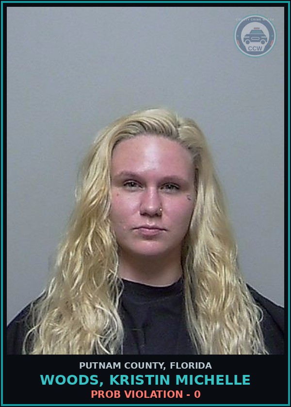 Booking mugshot of WOODS, KRISTIN MICHELLE in Putnam County