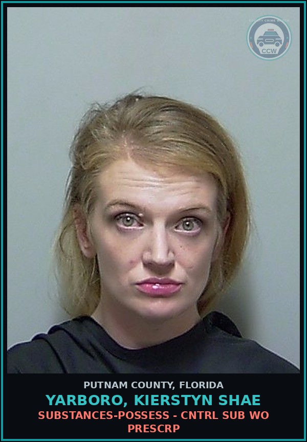 Booking mugshot of YARBORO, KIERSTYN SHAE in Putnam County