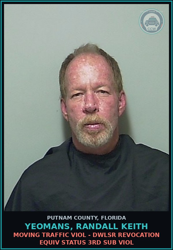 Booking mugshot of YEOMANS, RANDALL KEITH in Putnam County