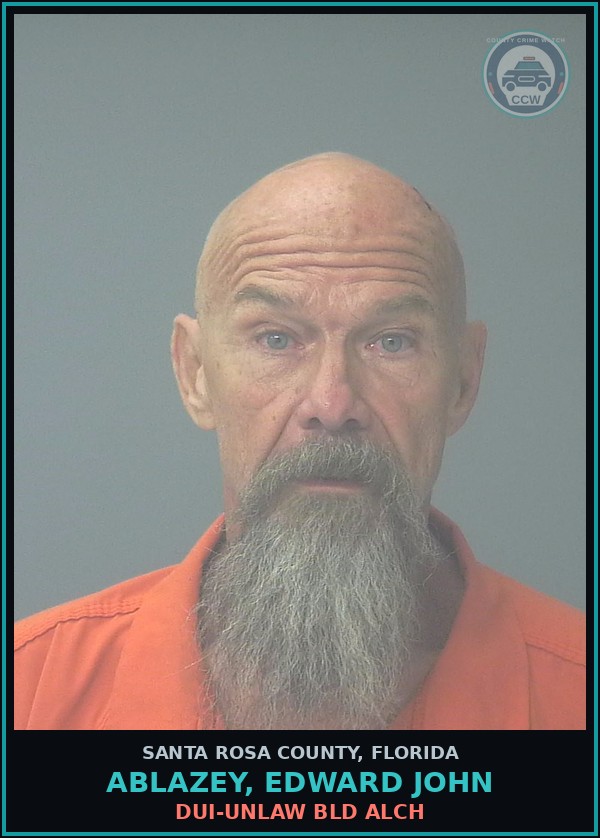 Booking mugshot of ABLAZEY, EDWARD JOHN in Santa Rosa County