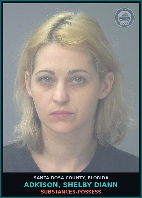 Booking mugshot of ADKISON, SHELBY DIANN in Santa Rosa County