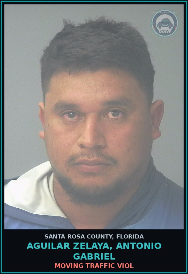 Booking mugshot of AGUILAR ZELAYA, ANTONIO GABRIEL in Santa Rosa County