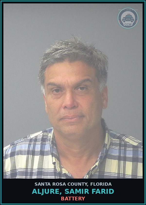 Booking mugshot of ALJURE, SAMIR FARID in Santa Rosa County