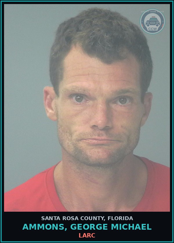 Booking mugshot of AMMONS, GEORGE MICHAEL in Santa Rosa County