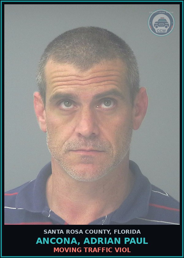 Booking mugshot of ANCONA, ADRIAN PAUL in Santa Rosa County