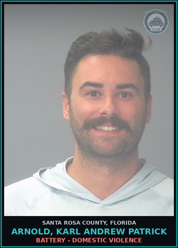 Booking mugshot of ARNOLD, KARL ANDREW PATRICK in Santa Rosa County