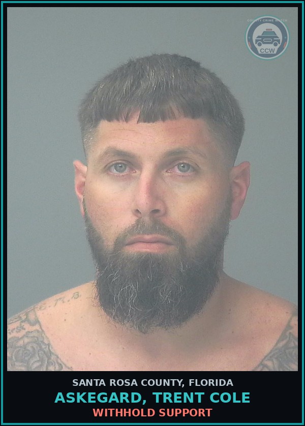 Booking mugshot of ASKEGARD, TRENT COLE in Santa Rosa County