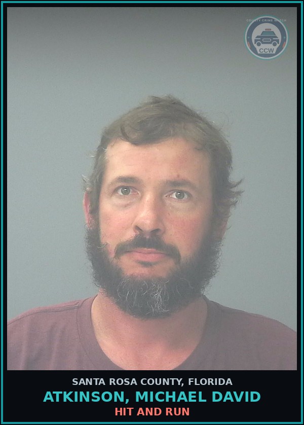 Booking mugshot of ATKINSON, MICHAEL DAVID in Santa Rosa County