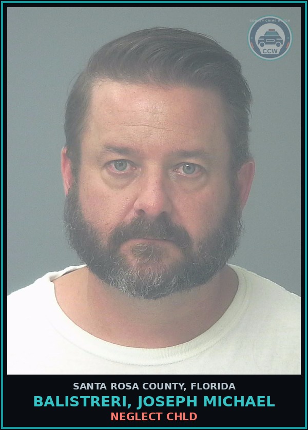 Booking mugshot of BALISTRERI, JOSEPH MICHAEL in Santa Rosa County