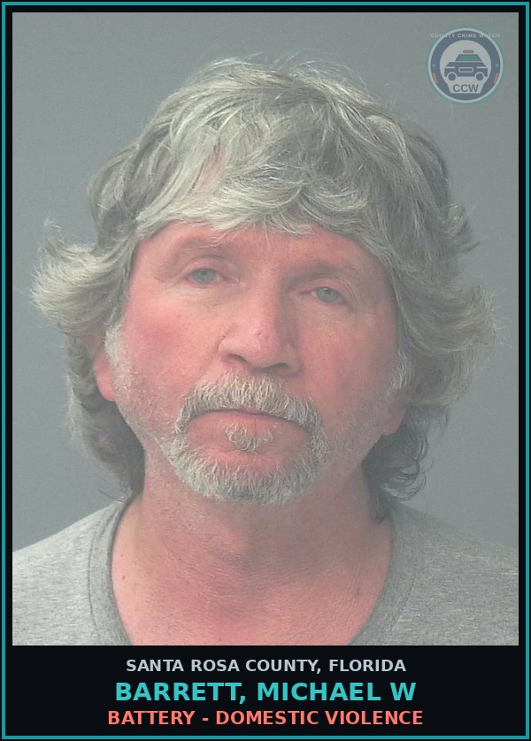 Booking mugshot of BARRETT, MICHAEL W in Santa Rosa County