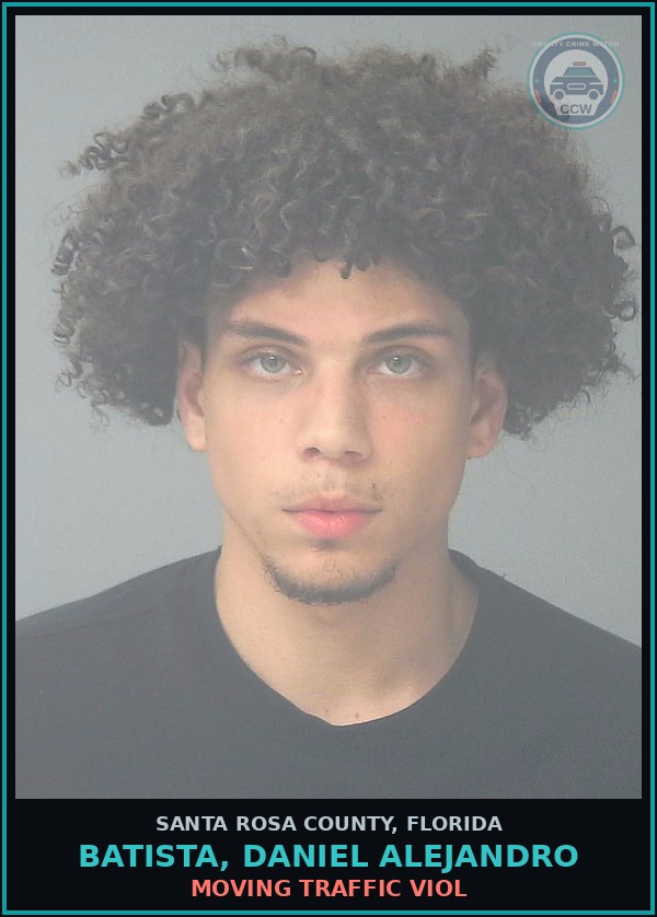 Booking mugshot of BATISTA, DANIEL ALEJANDRO in Santa Rosa County