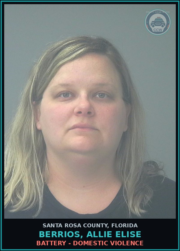 Booking mugshot of BERRIOS, ALLIE ELISE in Santa Rosa County